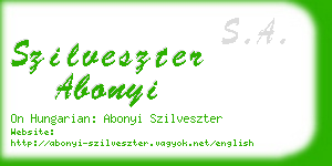 szilveszter abonyi business card